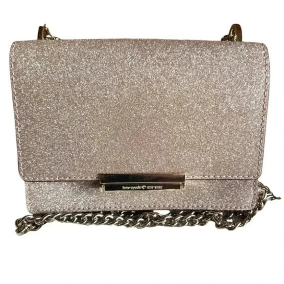 Kate Spade Rose Gold Glitter Burgess  Court Shoulder Crossbody Bag - Picture 2 of 13